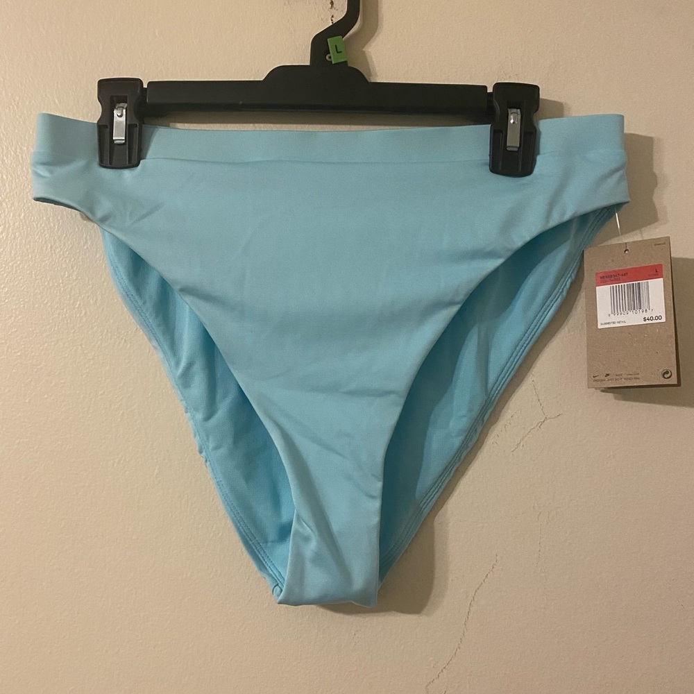 New NWT Nike Essential Women's‎ High-Waist Swim Bottom Teal Blue Size Large